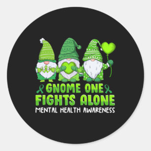 Pegatina Redonda Gnomes One lucha solo contra la conciencia de la s