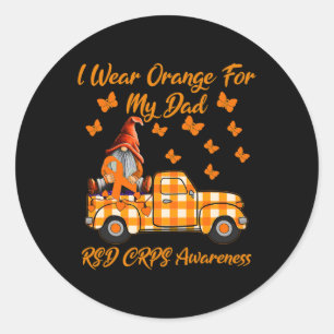 Pegatina Redonda Gnomes Que Uso Naranja Para La Conciencia De Rsd C