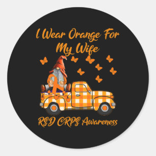 Pegatina Redonda Gnomes Que Uso Naranja Para Mi Esposa Rsd Crps Awa