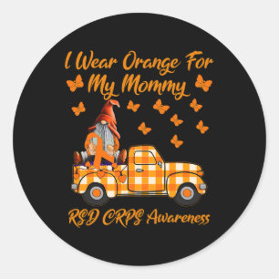 Pegatina Redonda Gnomes Que Uso Naranja Para Mi Mami RSD CRPS Aware