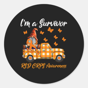 Pegatina Redonda Gnomes Soy Un Sobreviviente Rsd Crps Conciencia