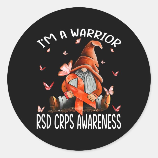 Pegatina Redonda Gnomes Soy una mariposa guerrera para la concienci (Anverso)