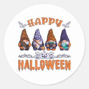 Pegatina Redonda Gnomos de Halloween