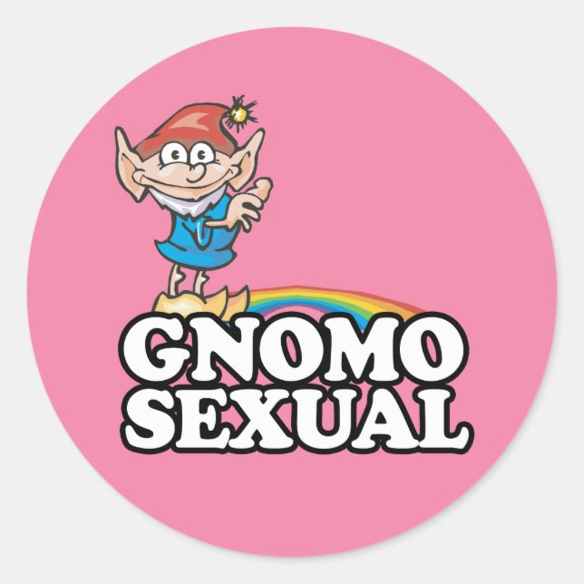 Pegatina Redonda Gnomosexual (Anverso)