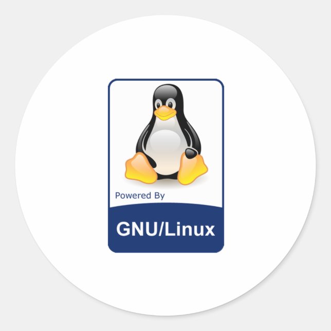 Pegatina Redonda GNU/Linux (Anverso)