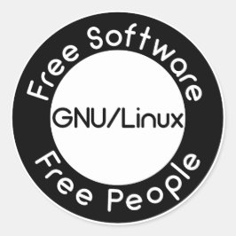 Pegatina Redonda GNU/Linux