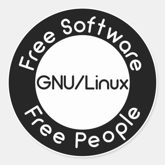 Pegatina Redonda GNU/Linux (Anverso)