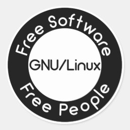 Pegatina Redonda GNU/Linux