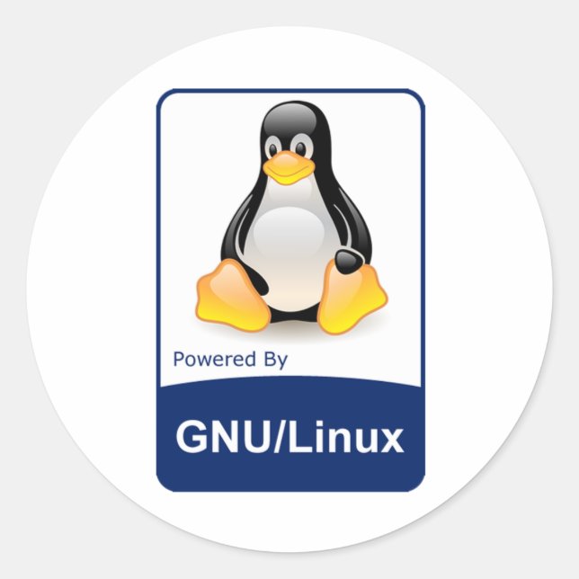 Pegatina Redonda GNU/Linux (Anverso)