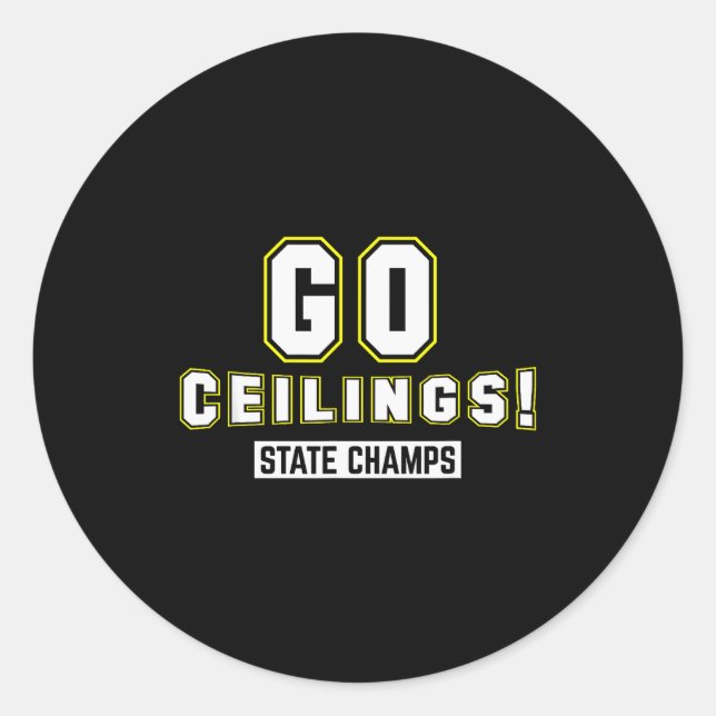 Pegatina Redonda Go Ceilings Ceiling Fan Funny Halloween Costume Sh (Anverso)