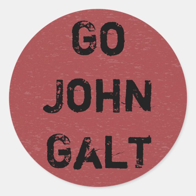 Pegatina Redonda Go John Galt (Anverso)
