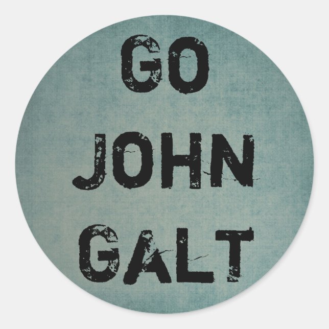 PEGATINA REDONDA GO JOHN GALT (Anverso)