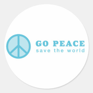 Pegatina Redonda Go Peace (Azul)