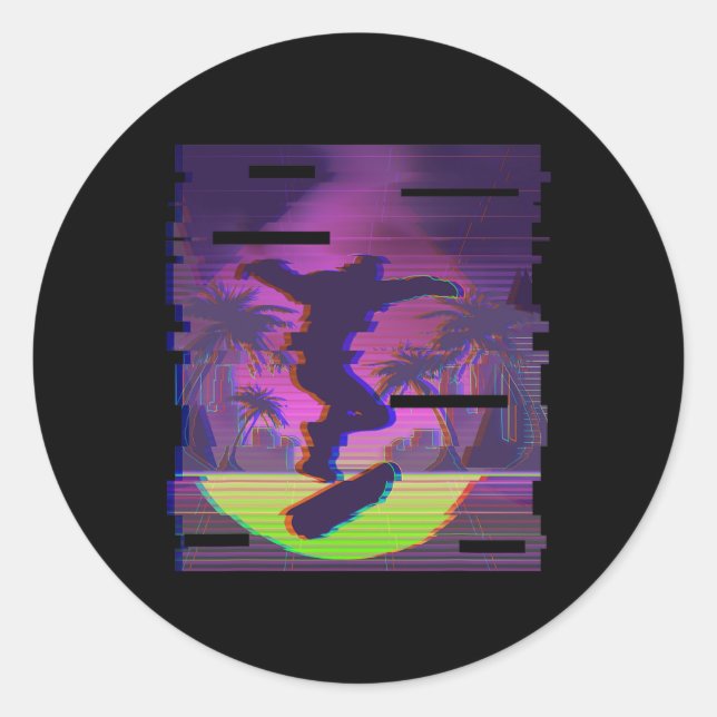 Pegatina Redonda Go Skateboarding And Do Cool Tricks  (Anverso)