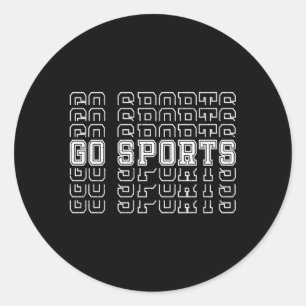 Pegatina Redonda Go Sports Go Sports Go Team Football