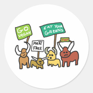 Pegatina Redonda Go Vegan