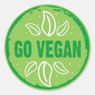 Pegatina Redonda Go Vegan