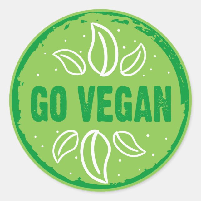 Pegatina Redonda Go Vegan (Anverso)