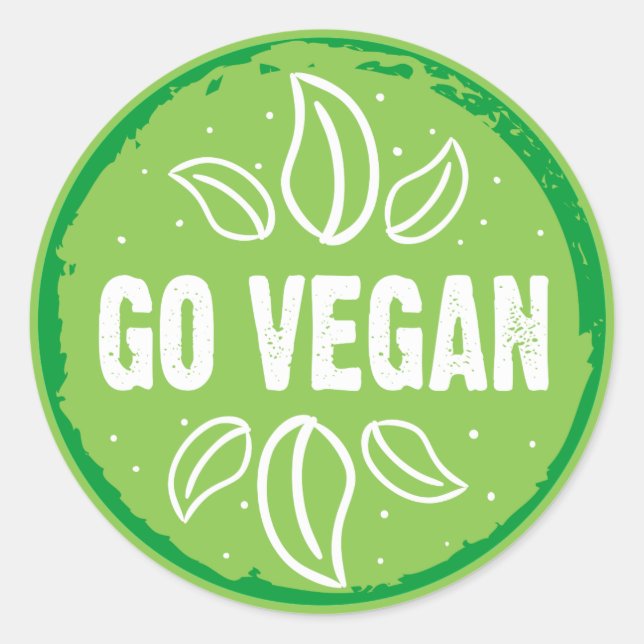 Pegatina Redonda Go Vegan (Anverso)