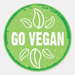 Pegatina Redonda Go Vegan