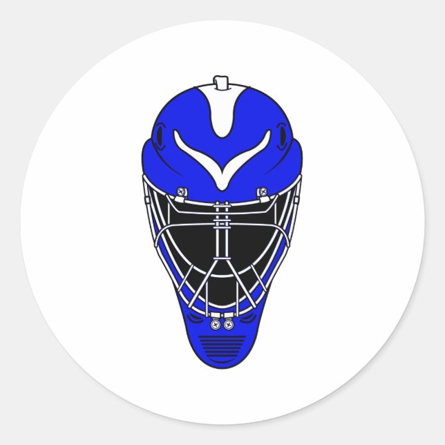 Pegatina Redonda Goalie Helmet Blue (Anverso)