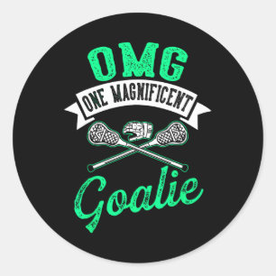 Pegatina Redonda Goalkeeper Lacrosse Goalie
