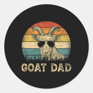 Pegatina Redonda Goat Dad Goat Amantes del Día del Padre