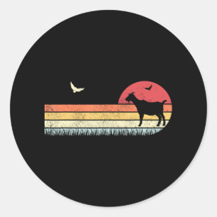 Pegatina Redonda Goat Lover Goat Silhouette Goat Mom Goat Dad Farm