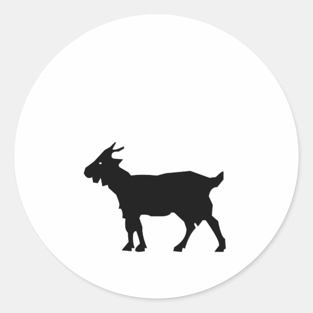 Pegatina Redonda Goat Silhouette (Anverso)