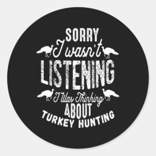 Pegatina Redonda Gobbler Día sin camuflaje hombres graciosos Turquí