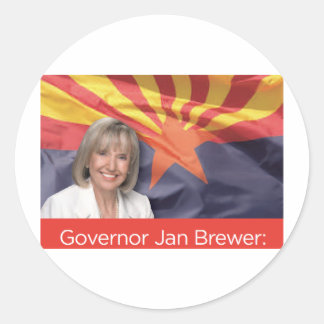 Pegatina Redonda Gobernador Jan Brewer