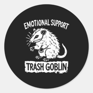 Pegatina Redonda Goblin de la basura Ssum apoyo emocional meme dive