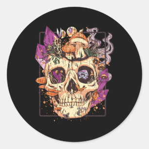 Pegatina Redonda Goblincore Estético Grunge Moon Crystroom