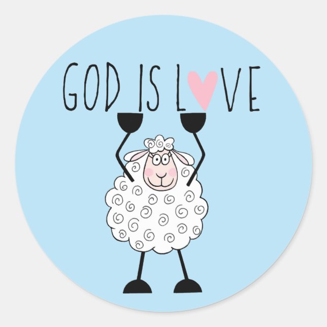 Pegatina Redonda “God is Love” (Anverso)