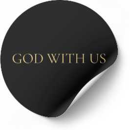 Pegatina Redonda GOD WITH US – Christmas Sticker