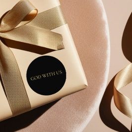 Pegatina Redonda GOD WITH US – Christmas Sticker