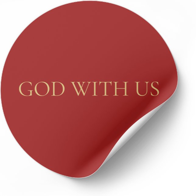 Pegatina Redonda GOD WITH US Red Minimal Christmas Sticker #4 (Subido por el creador)