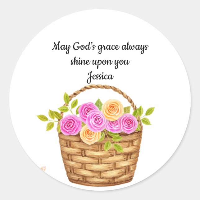 Pegatina Redonda God's Grace Round Sticker (Anverso)