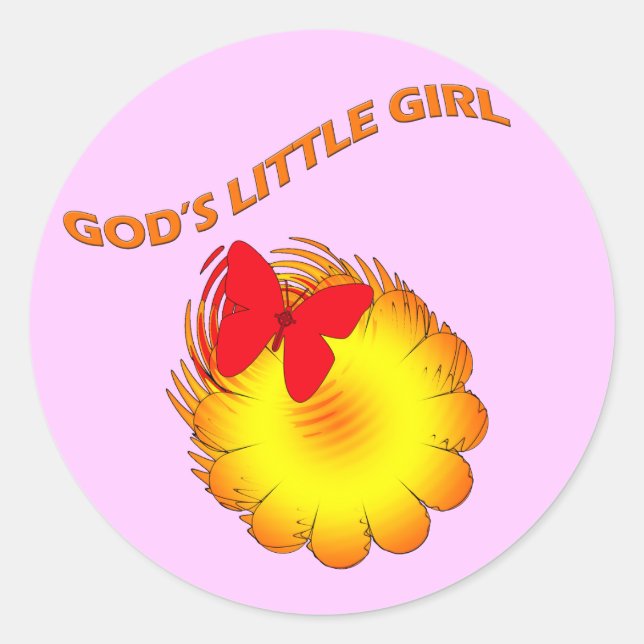Pegatina Redonda Gods Little Girl (Anverso)