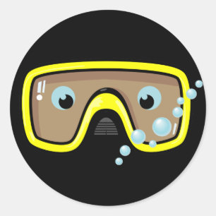 Pegatina Redonda Goggles amarillos