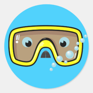 Pegatina Redonda Goggles amarillos