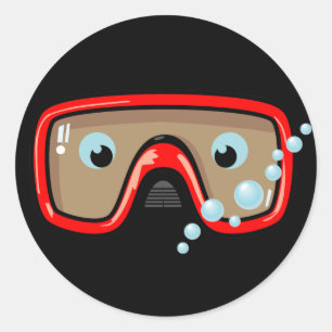 Pegatina Redonda Goggles rojos