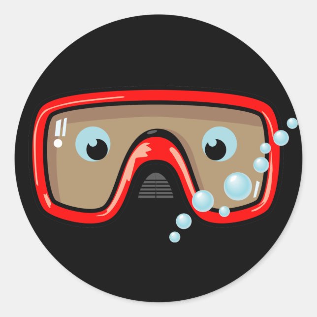 Pegatina Redonda Goggles rojos (Anverso)