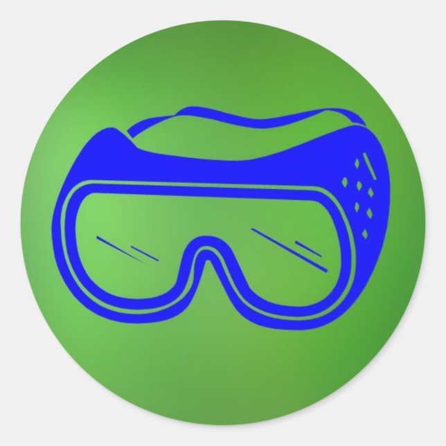 Pegatina Redonda Gogles de seguridad ©AH2010 (Anverso)