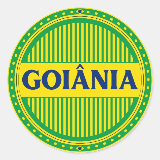 Pegatina Redonda Goiânia City Pride – Brazilian Identity (Anverso)