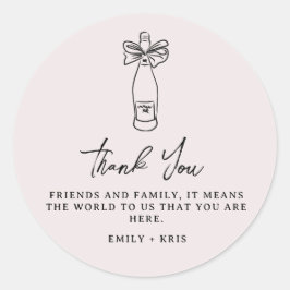 Pegatina Redonda Going to the Chapel Coquette Wedding Favor