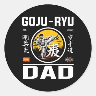 Pegatina Redonda Goju-ryu Karate Dad Para Noches Con Karate Pion