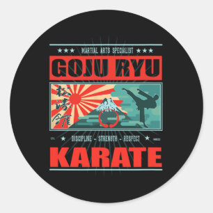 Pegatina Redonda Goju Ryu Karate Kanji
