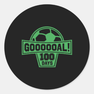 Pegatina Redonda ¡Gol! 100 Días De Fútbol Escolar 100 Día De Colegi