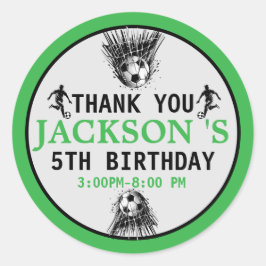 Pegatina Redonda ¡Gol! Fiesta de cumpleaños 5 del fútbol